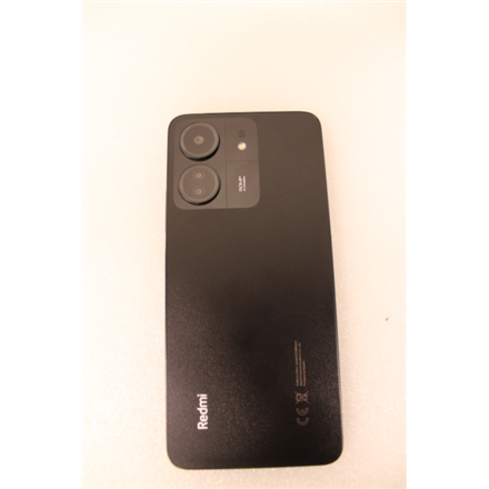 SALE OUT. Xiaomi Redmi 13C (Midnight Black) DS 6.74“ IPS LCD 720x1600/2.0GHz&1.8GHz/128GB/4GB RAM/MIUI 14/microSDXC/WiFi,BT/4G DENT ON BACK , Xiaomi , USED AS DEMO, SCRATCHES ON BACK