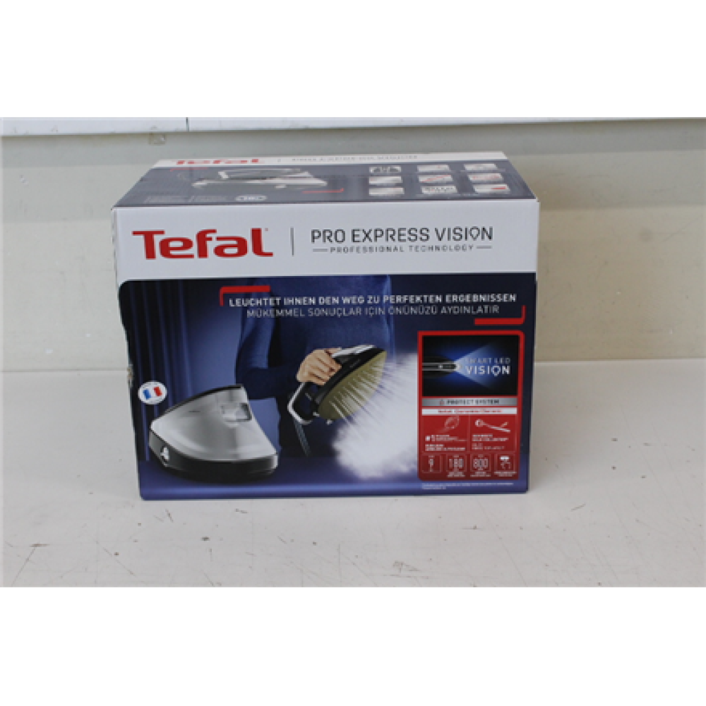 GV9821SO SALE OUT. TEFAL GV9821 Ironing System Pro Express Vision, Black , TEFAL Pro Express Vision GV9821 , 3000 W , 1.2 L , 9 bar , Auto power off , Vertical steam function , Calc-clean function , Black , DAMAGED PACKAGING