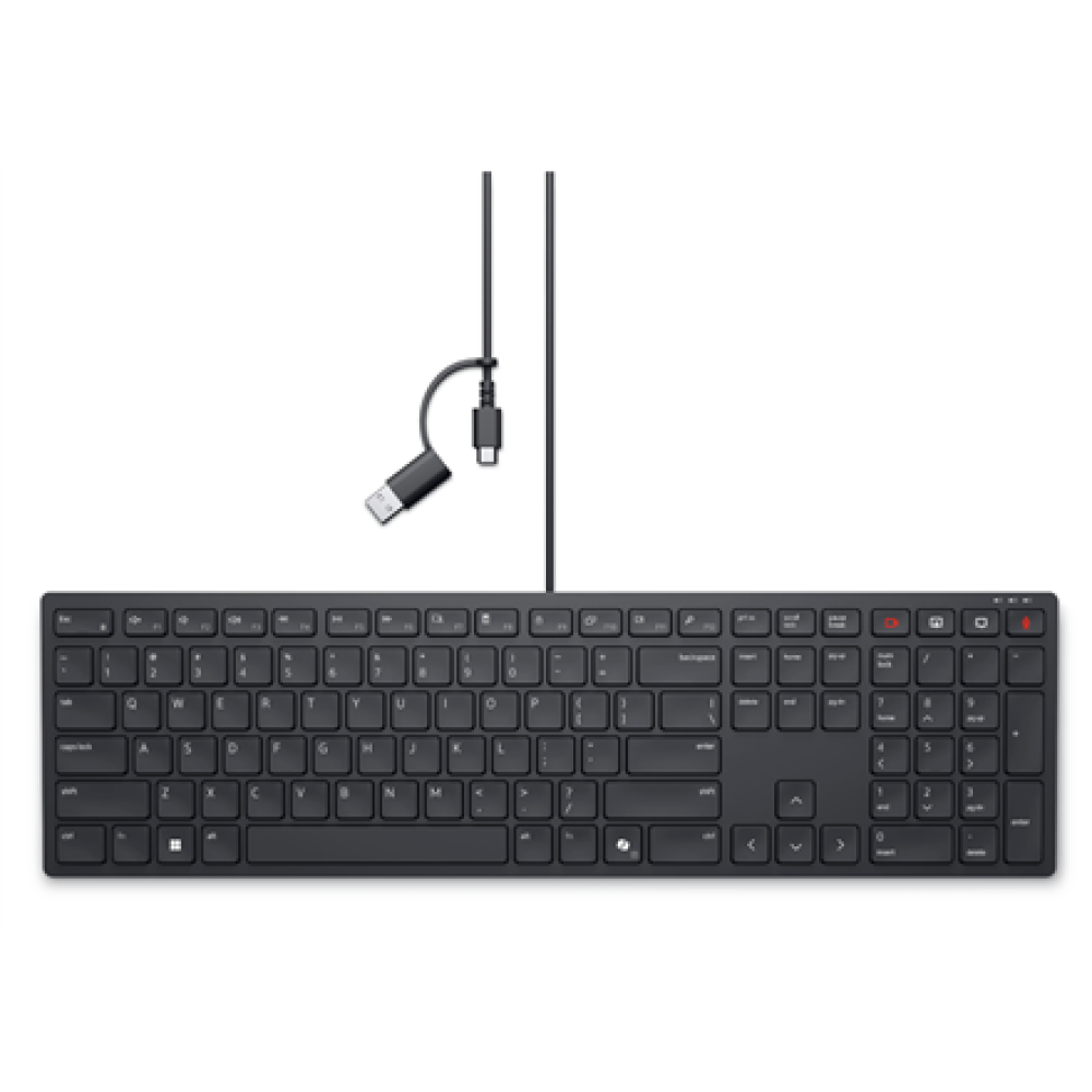 Dell , Collaboration Keyboard , KB525C , Keyboard , Wired , Russian , Black , USB-C