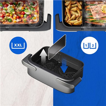 Philips Airfryer , NA565/02 5000 Series , Power 2750 W , Capacity 9.5 L , Silver/Black , RapidAir Plus
