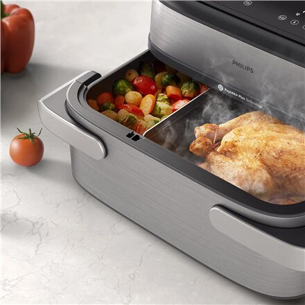 Philips Airfryer , NA565/02 5000 Series , Power 2750 W , Capacity 9.5 L , Silver/Black , RapidAir Plus
