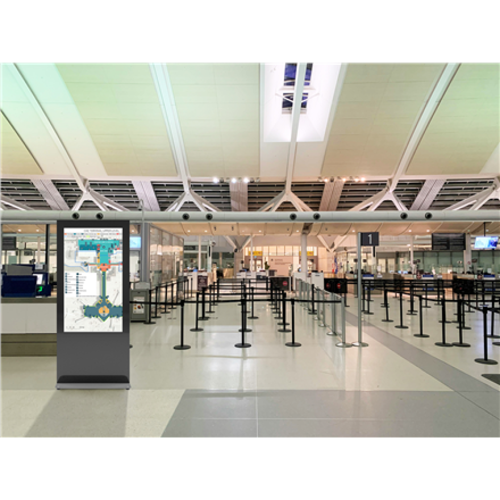 EDBAK Floor stand , IDS10.55 Indoor Public Display Totem with glass front , 55 , Black