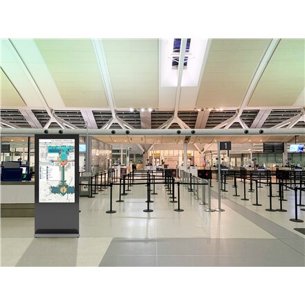 EDBAK Floor stand , IDS10.55 Indoor Public Display Totem with glass front , 55 , Black