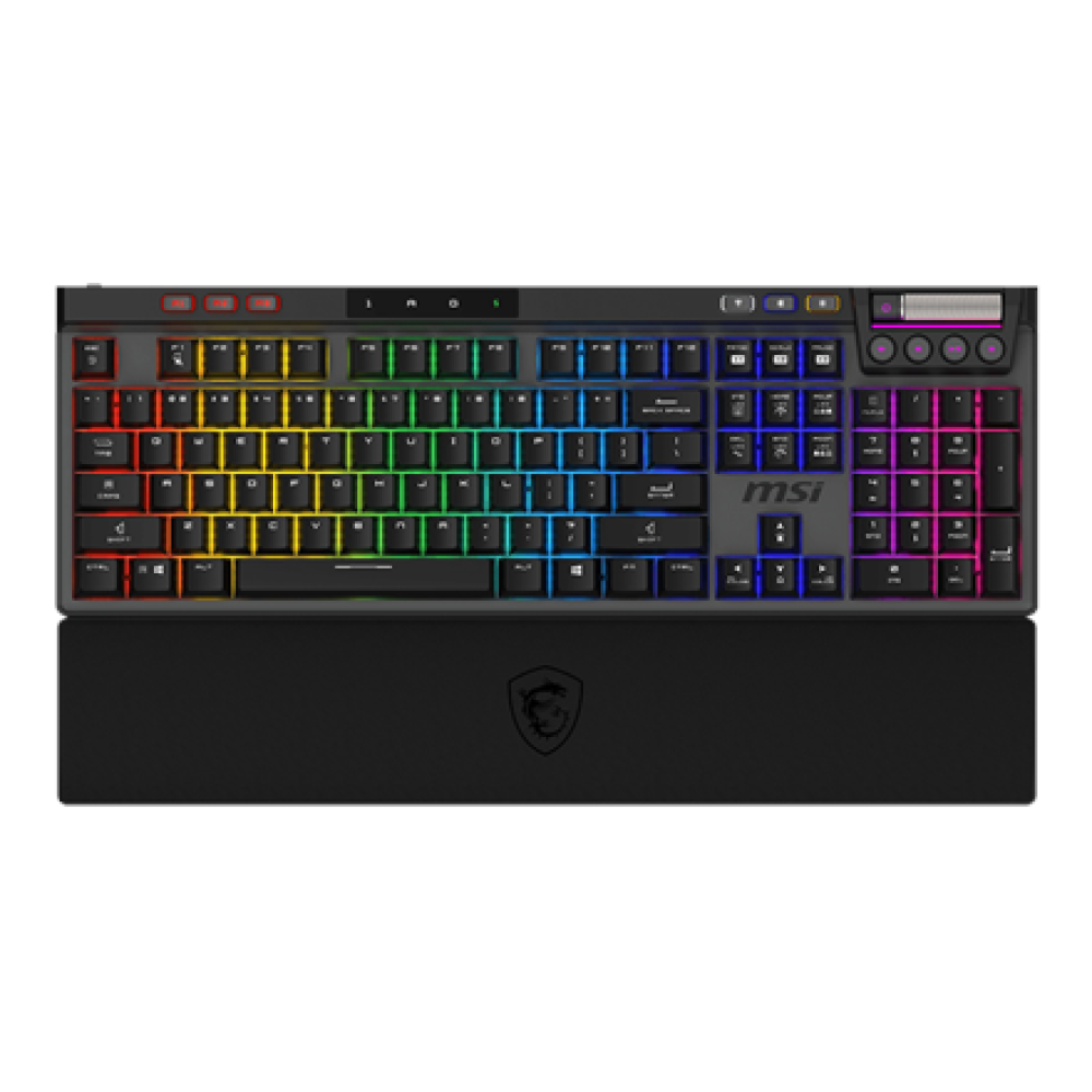 MSI STRIKE PRO WIRELESS , Gaming keyboard , Wireless , US , Black , 2.4 GHz Wireless, Bluetooth, USB 2.0 , Kailh Midnight Pro Silent Tactile