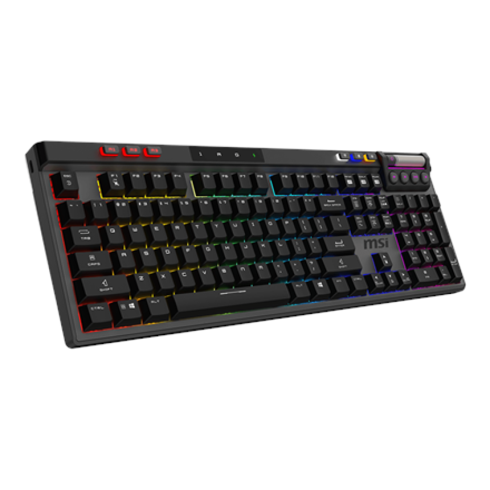 MSI STRIKE PRO WIRELESS , Gaming keyboard , Wireless , US , Black , 2.4 GHz Wireless, Bluetooth, USB 2.0 , Kailh Midnight Pro Silent Tactile