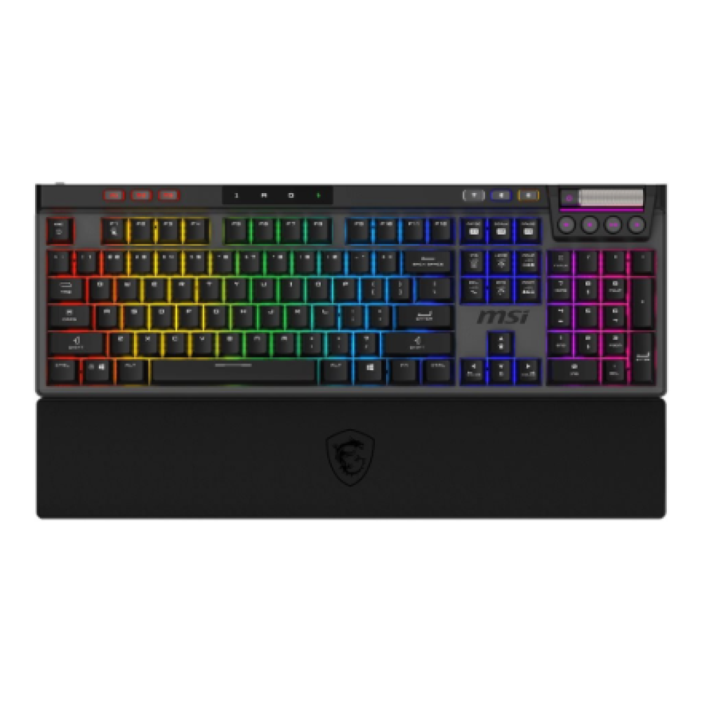 MSI STRIKE PRO WIRELESS , Gaming keyboard , Wireless , US , Black , 2.4 GHz Wireless, Bluetooth, USB 2.0 , Kailh Midnight Pro Silent Tactile