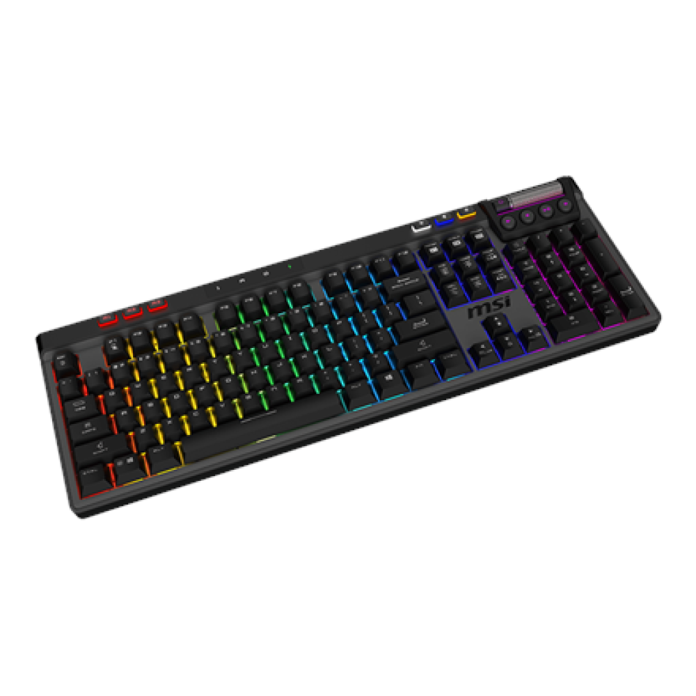 MSI STRIKE PRO WIRELESS , Gaming keyboard , Wireless , US , Black , 2.4 GHz Wireless, Bluetooth, USB 2.0 , Kailh Midnight Pro Silent Tactile