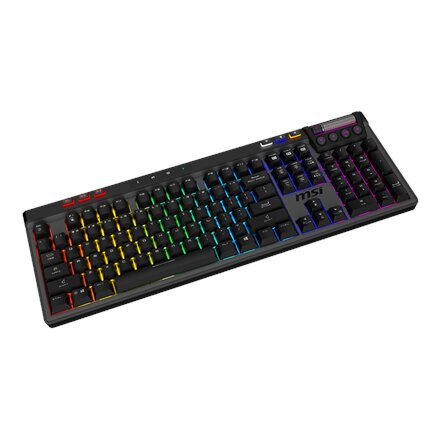 MSI STRIKE PRO WIRELESS , Gaming keyboard , Wireless , US , Kailh Midnight Pro Silent Tactile , Black