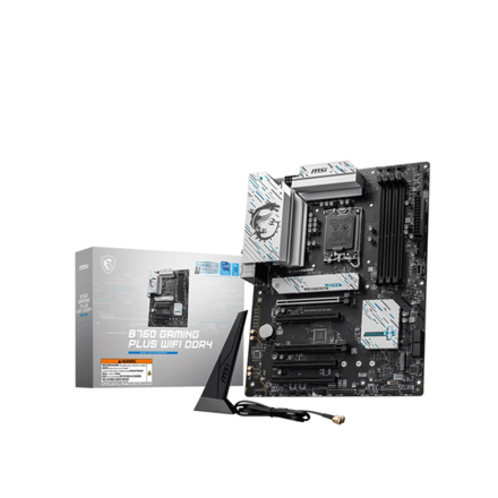 MSI B760 GAMING PLUS WIFI DDR4 , Processor family Intel , Processor socket LGA1700 , DDR4 , Supported hard disk drive interfaces SATA, M.2 , Number of SATA connectors 4