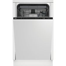 BEKO Dishwasher , DIS46120 , Built-in , Width 45 cm , Number of place settings 11 , Number of programs 6 , Energy efficiency class E , Display , White