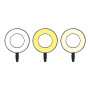 Gembird Selfie ring light with phone holder , Gembird , Selfie ring light with phone holder , LED-RING4-PH-01 , ABS + metal , LED ring diameter: 3.5. Flexible arms for both phone holder & selfie ring. Practical buttons to change light intensity, color