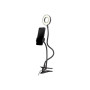 Gembird Selfie ring light with phone holder , Gembird , Selfie ring light with phone holder , LED-RING4-PH-01 , ABS + metal , LED ring diameter: 3.5. Flexible arms for both phone holder & selfie ring. Practical buttons to change light intensity, color