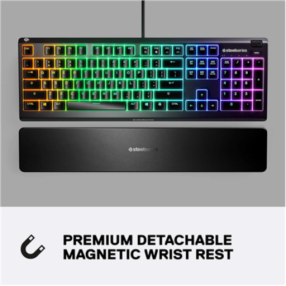SteelSeries Apex 3 Gaming Keyboard, NOR Layout, Wired, Black