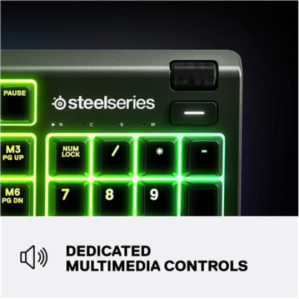 SteelSeries Apex 3 Gaming Keyboard, NOR Layout, Wired, Black