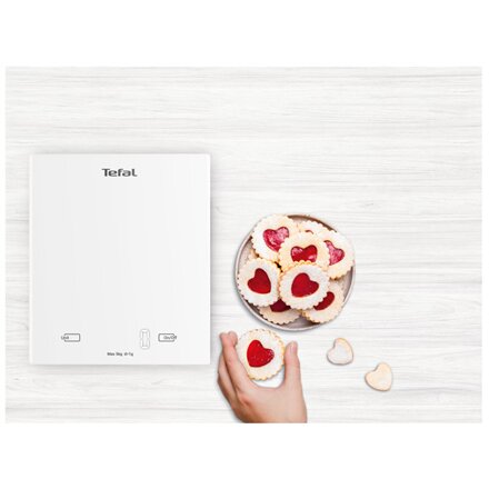 TEFAL Digital Kitchen Scale , Essential BC5504V0 , Graduation 1 g , White