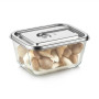 Caso Glass Vacuum Container with Stainless Steel Lid , VacuBoxx Inox XL , Transparent