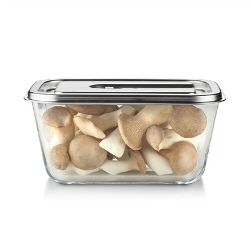 Caso Glass Vacuum Container with Stainless Steel Lid , VacuBoxx Inox XL , Transparent