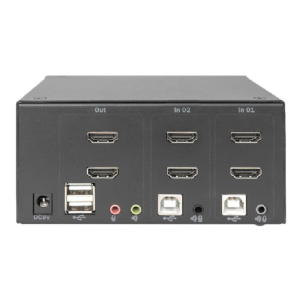 Digitus KVM Switch, 2 Port, Dual Display, 4K, HDMI , DS-12860
