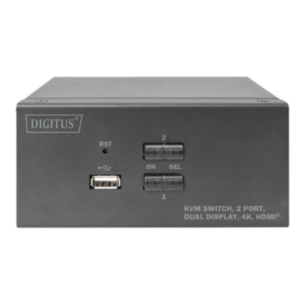 Digitus KVM Switch, 2 Port, Dual Display, 4K, HDMI , DS-12860