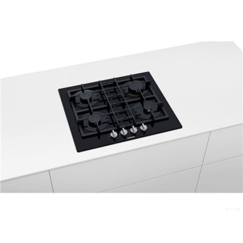 SIEMENS Hob EN6B6PB90 Gas on glass, Number of burners/cooking zones 4, Rotary knobs, Black