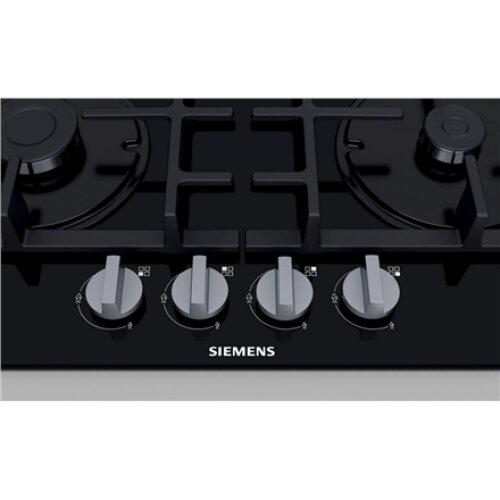 SIEMENS Hob EN6B6PB90 Gas on glass, Number of burners/cooking zones 4, Rotary knobs, Black