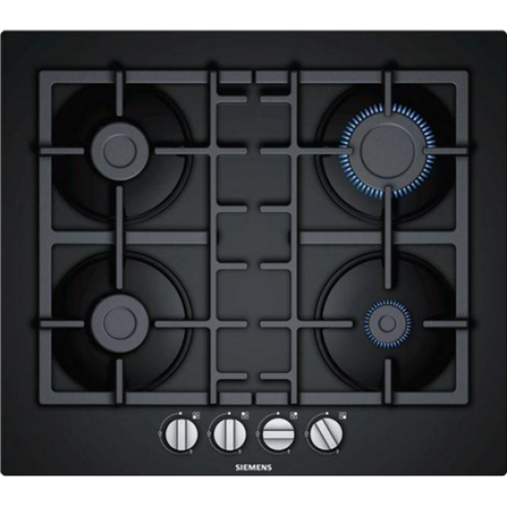 SIEMENS Hob EN6B6PB90 Gas on glass, Number of burners/cooking zones 4, Rotary knobs, Black