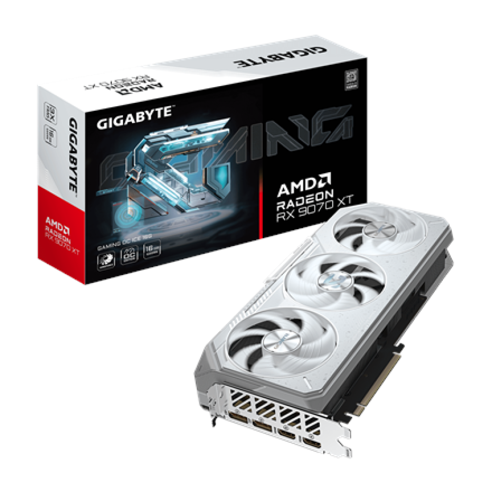 Gigabyte Radeon RX 9070 XT GAMING OC ICE 16G , AMD , 16 GB , Radeon RX 9070 XT , GDDR6 , HDMI ports quantity 2 , PCI-E 5.0