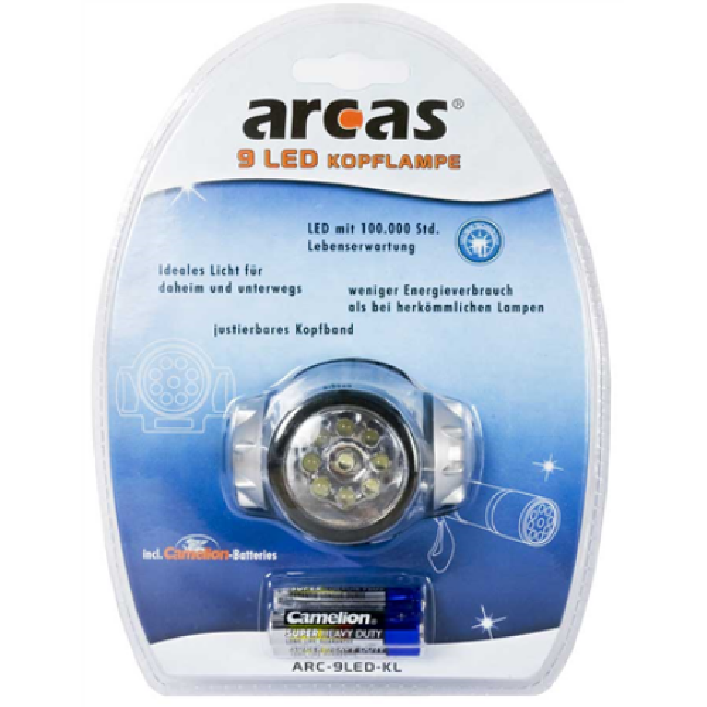 Arcas Headlight ARC9 9 LED, 4 lighting modes