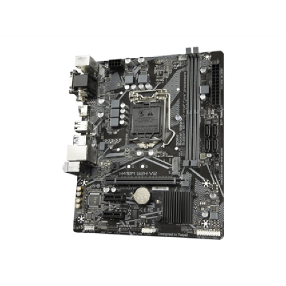 Gigabyte , H410M S2H V2 1.0 M/B , Processor family Intel , Processor socket LGA1200 , DDR4 DIMM , Memory slots 2 , Supported hard disk drive interfaces SATA, M.2 , Number of SATA connectors 4 , Chipset Intel H , Micro ATX