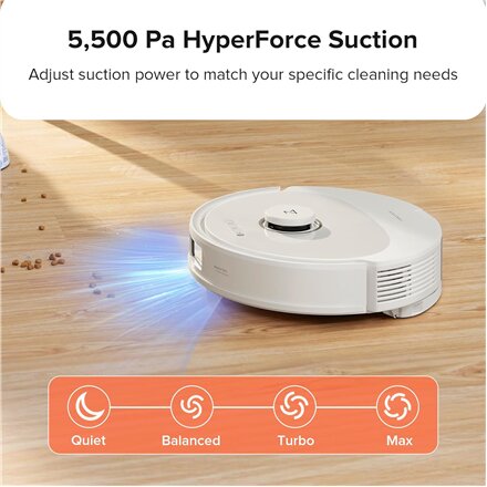 Roborock Robot Vacuum Cleaner , Q8 Max , Wet&Dry , Operating time (max) 240 min , 5200 mAh , 5500 Pa , White