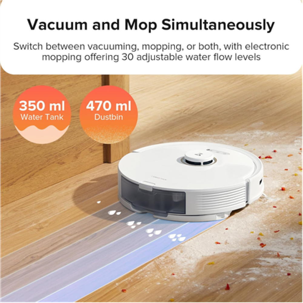 Roborock Robot Vacuum Cleaner , Q8 Max , Wet&Dry , Operating time (max) 240 min , 5200 mAh , 5500 Pa , White