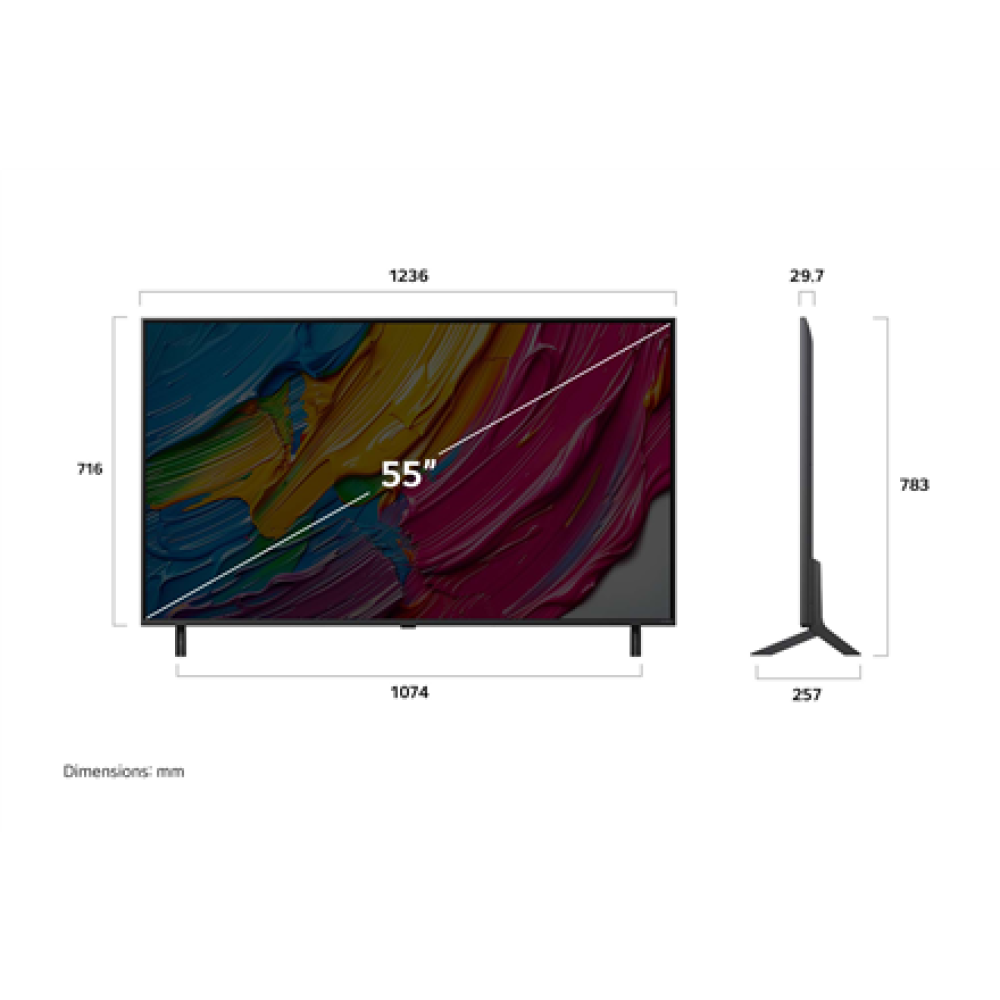 LG 55QNED80A3A , 55 , Smart TV , webOS , UHD , Black