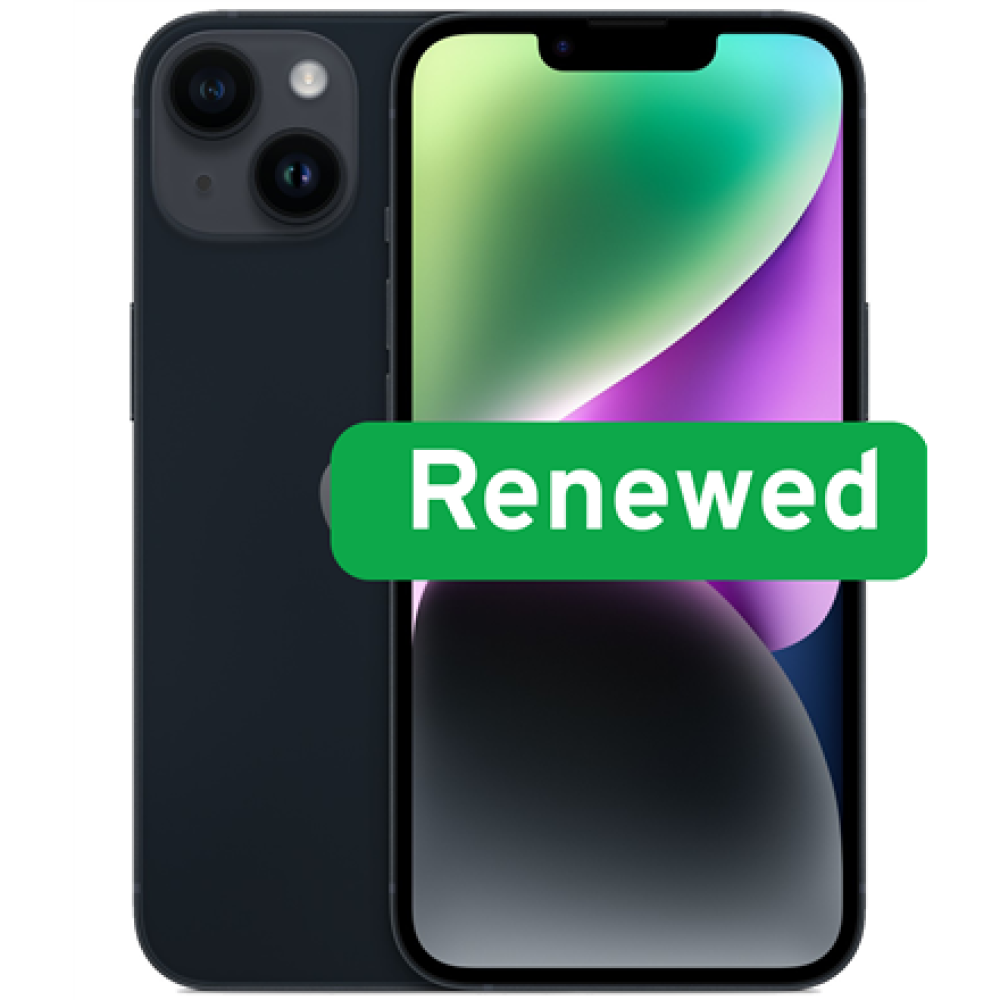 Apple , RENEW , Grade C , iPhone 14 , Black , 6.1 , Super Retina XDR OLED , 2532 x 1170 pixels , A15 Bionic , 6 GB , 128 GB , Dual SIM , 5G , 12+12 MP , iOS , 18