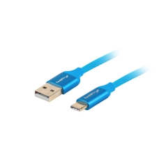 Lanberg USB Type-C to USB Type-A 2.0 Cable Blue Premium QC 3.0, 1 m , CA-USBO-22CU-0010-BL , USB Type-C to USB Type-A
