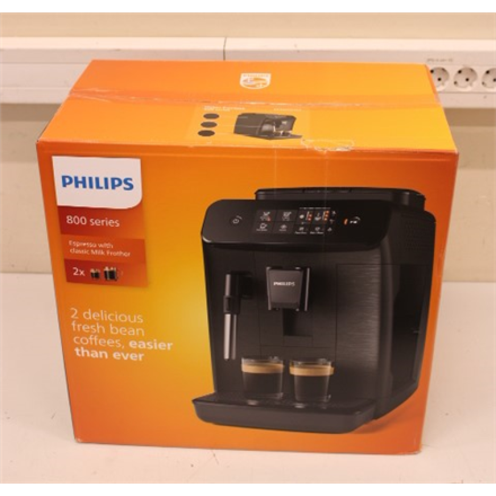 SALE OUT. Philips EP0820/00 Coffee maker, Black , Philips , Coffee Maker , EP0820/00 , Pump pressure 15 bar , Built-in milk frother , Fully Automatic , 1500 W , Black , DAMAGED PACKAGING