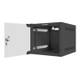 Lanberg Rack cabinet 10 wall-mount 4U/280x310 (flat pack) with glass door, black , Lanberg
