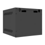 Lanberg Rack cabinet 10 wall-mount 4U/280x310 (flat pack) with glass door, black , Lanberg