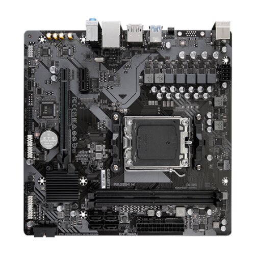 Gigabyte , A620M H 1.0 M/B , Processor family AMD , Processor socket AM5 , DDR5 DIMM , Memory slots 2 , Supported hard disk drive interfaces SATA, M.2 , Number of SATA connectors 4 , Chipset AMD A620 , Micro ATX