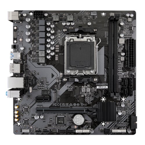 Gigabyte , A620M H 1.0 M/B , Processor family AMD , Processor socket AM5 , DDR5 DIMM , Memory slots 2 , Supported hard disk drive interfaces SATA, M.2 , Number of SATA connectors 4 , Chipset AMD A620 , Micro ATX