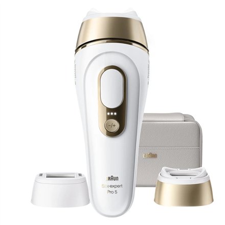 Braun IPL Epilator , Silk expert Pro 5 PL5210 , Number of power levels 3 , White/Gold