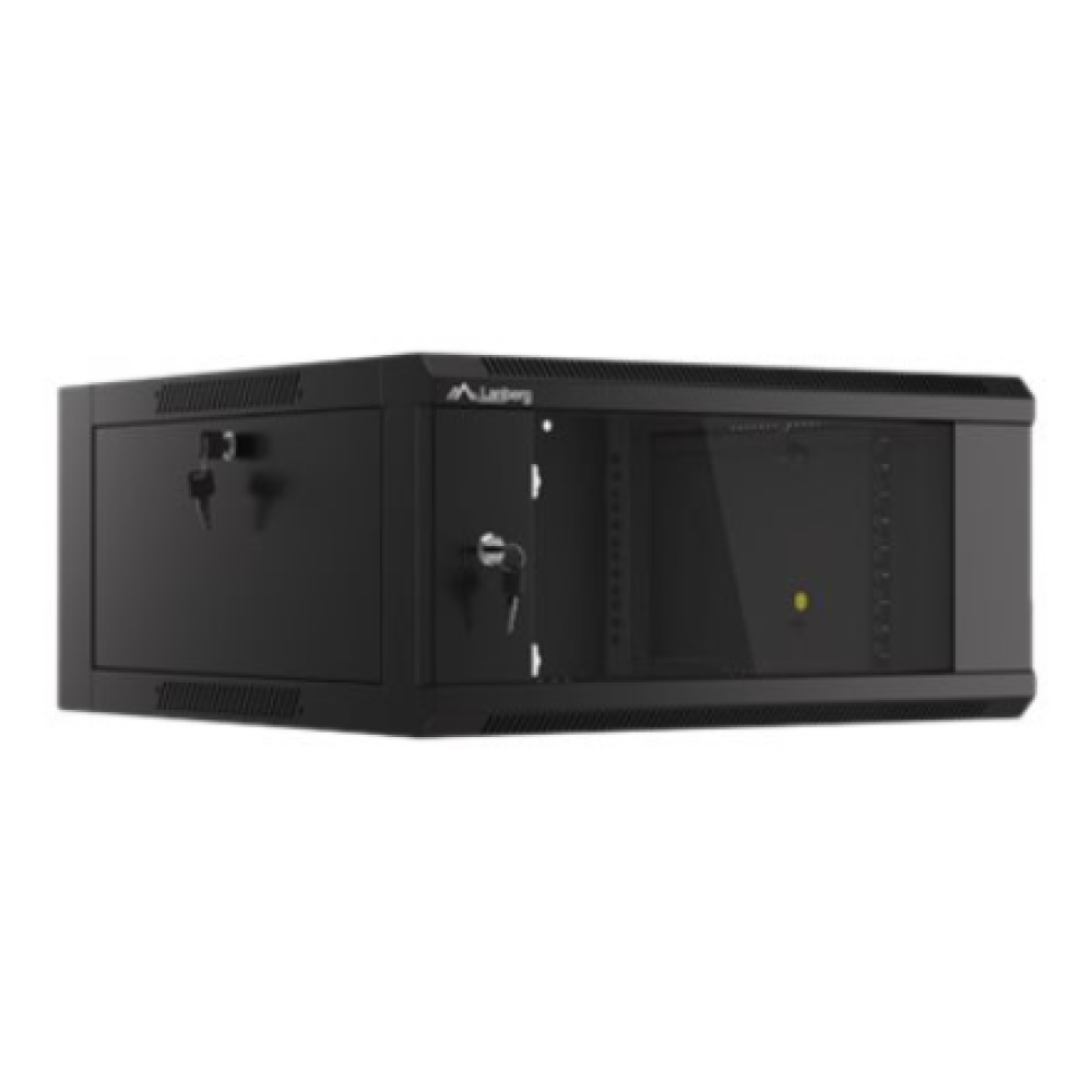 Lanberg Rack cabinet 19 wall-mounted 4U 600 fast assembly (flat pack), black , Lanberg