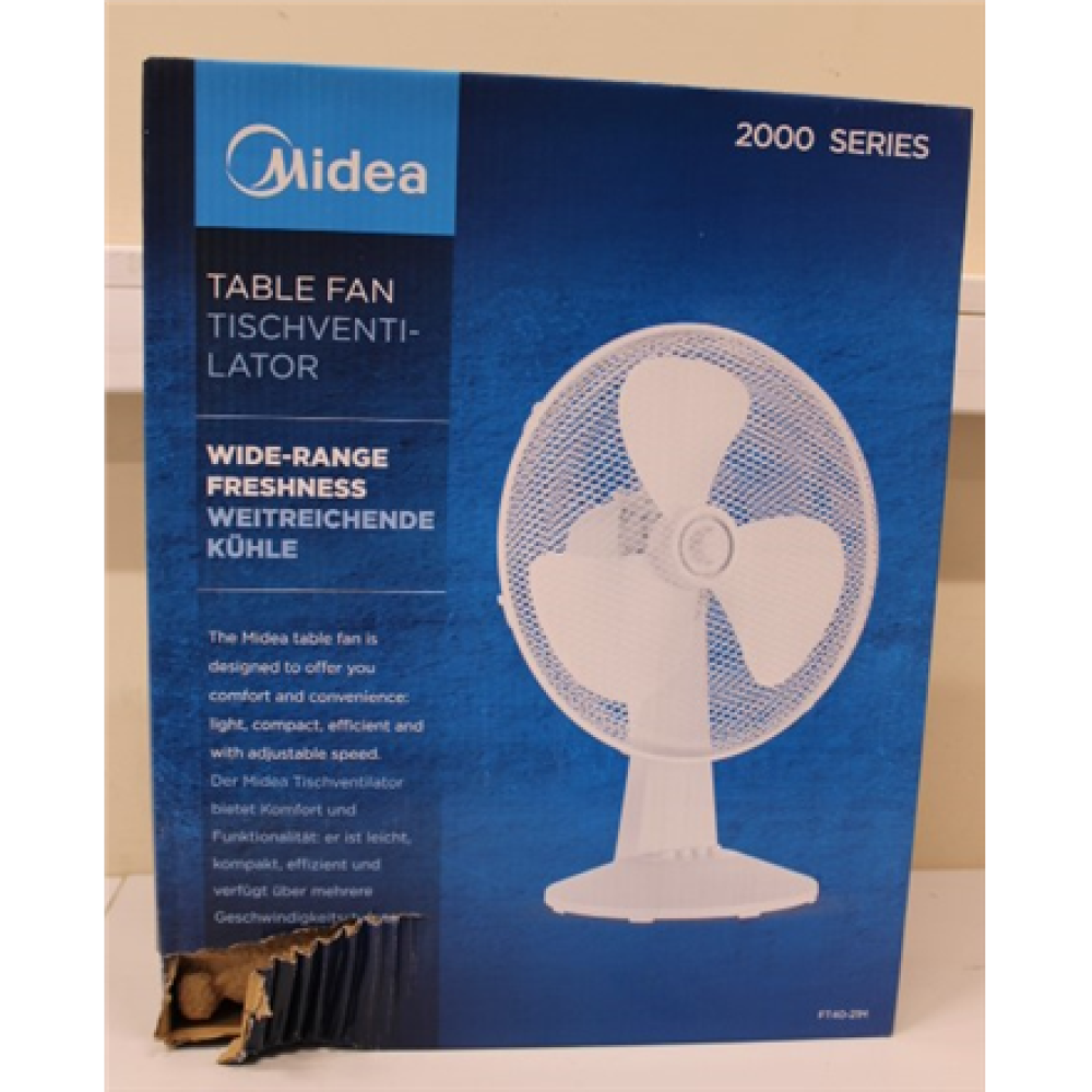SALE OUT. Midea FT40-21M Table Fan, Diameter 40 cm, White , Midea , FT40-21M , Table Fan , DAMAGED PACKAGING , White , Diameter 40 cm , Number of speeds 3 , Oscillation , 25 W