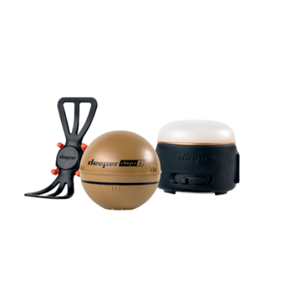 Deeper Smart Sonar Chirp+ 2 Trophy Bundle Sonar, Desert sand/Black/White/Silver