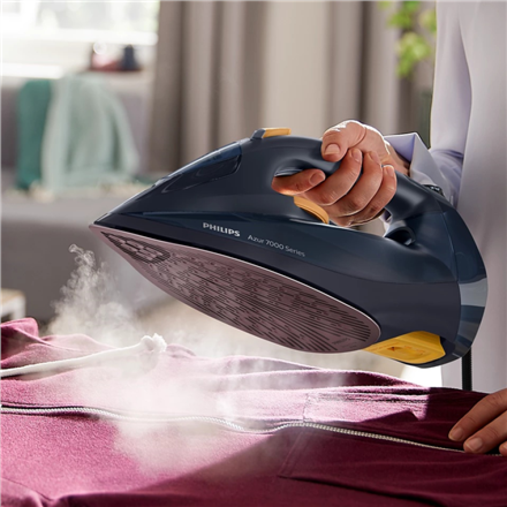 Philips DST7060/20 7000 Series , Steam Iron , 3000 W , Water tank capacity 300 ml , Continuous steam 55 g/min , Steam boost performance 250 g/min , Blue/Yellow