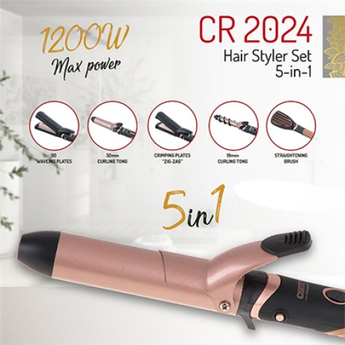 Camry , Hair Styler , CR 2024 , 1200 W , Black/Rose gold