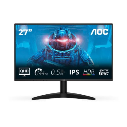 AOC , Q27B36X , 27 , IPS , QHD , 16:9 , 144 Hz , 4 ms , 2560 x 1440 pixels , 300 cd/m² , HDMI ports quantity 1 , Black