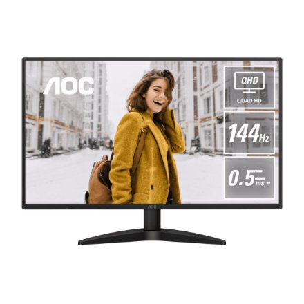 AOC , Q27B36X , 27 , IPS , QHD , 16:9 , 144 Hz , 4 ms , 2560 x 1440 pixels , 300 cd/m² , HDMI ports quantity 1 , Black
