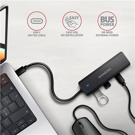 AXAGON USB-C 5Gbps TRAVEL Hub , HUE-C2C