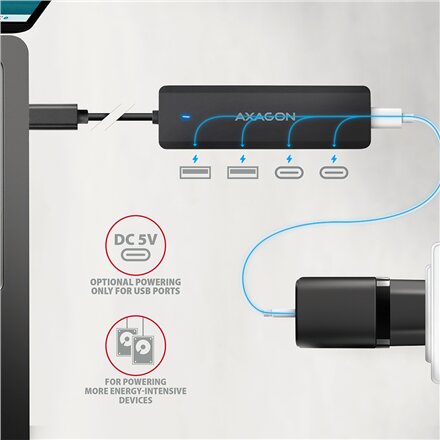AXAGON USB-C 5Gbps TRAVEL Hub , HUE-C2C