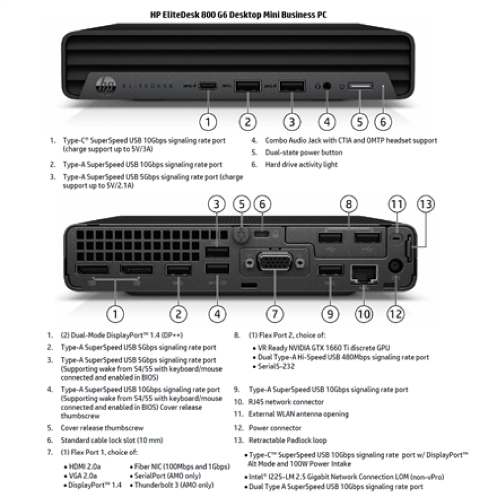 HP Renewed Grade B , EliteDesk 800 G6 Desktop Mini , Intel Core i5 , i5-10500T , 16 GB , SSD , 256 GB , Intel UHD Graphics 630 , Windows 11 Pro